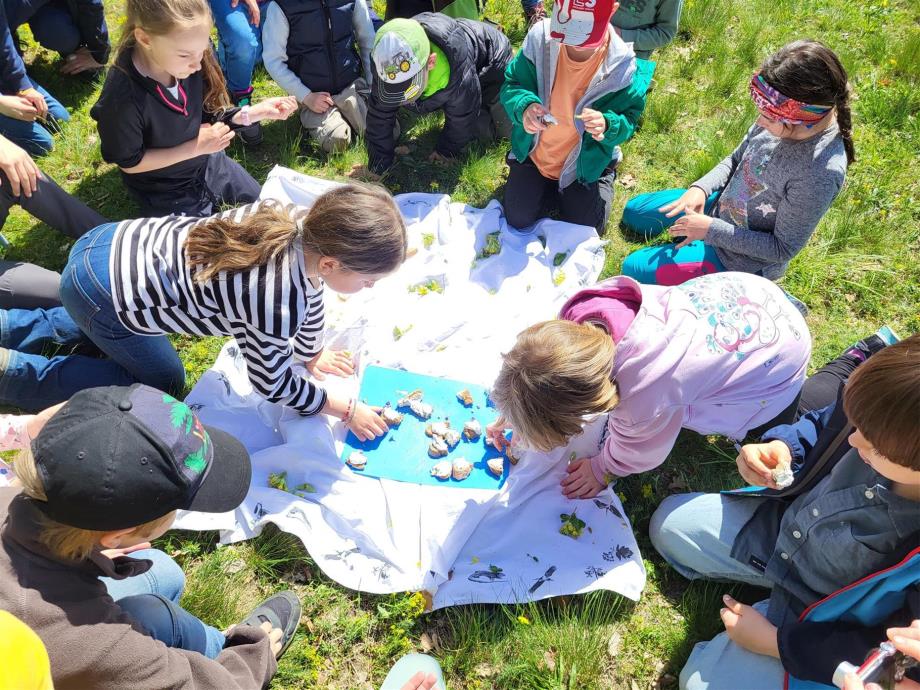 Kinder bei Schulprogramm