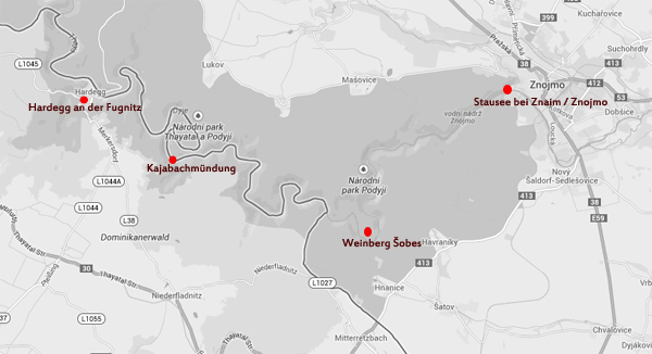 Hier lassen sich die Stationen der ersten Bibersichtungen von Tschechien ausgehend in Richtung Österreich nachverfolgen.